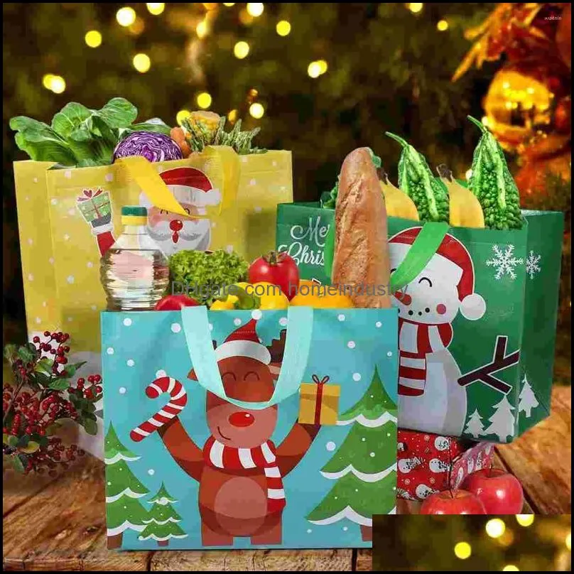 Gift Wrap 12pcs Christmas Bags Candy Bear Snowman Snack Large Bag