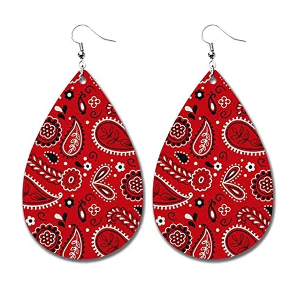 3ml 9 pair christmas faux leather earrings lightweight leaf dangle teardrop earrings for women girls gift