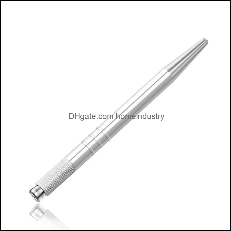 Sliver Microblading Eyebrow Tattoo Pen Aluminum Alloy Permanent Makeup Needle Pens For 3D Eyebrow Embroidery