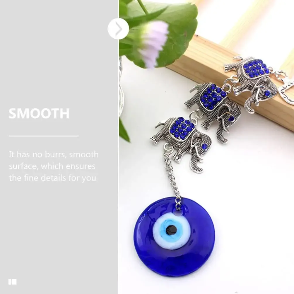 3ml turkish evil eye blue evil eye pendant evil eye amulet charm with elephant good luck blessing ornament for car key chain purse backpack decoration