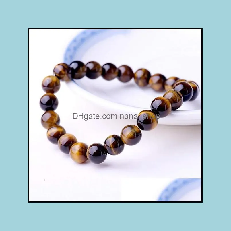 tiger eye elastic bracelets men handmade jewelry healing energy stone beads bangle for women bracelet birthday gift q84fz