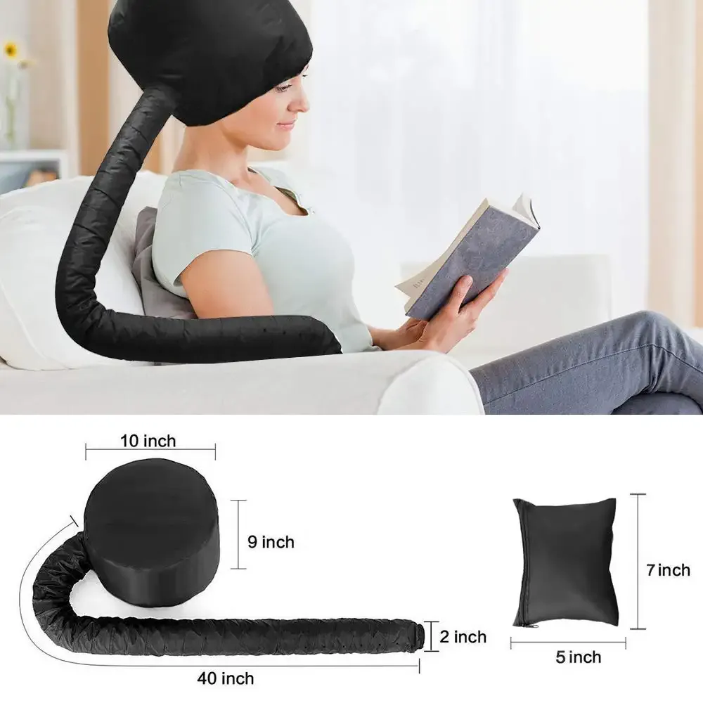 3ml portable bonnet hood hair dryer attachment for women adjustable hair dryer hooded deep conditioning mask cap with 15 silicone hair curlers rollers for drying curling hair dryer attachment