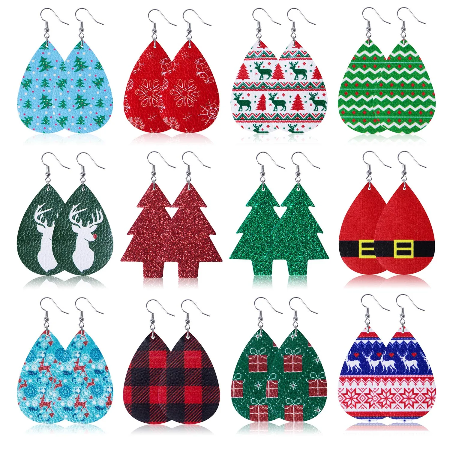 3ml 6/7/9/13/ christmas earrings for women holiday earrings bow knot snowflake jingle bell reindeer chrismtas earrings for girl cute xmas party gifts