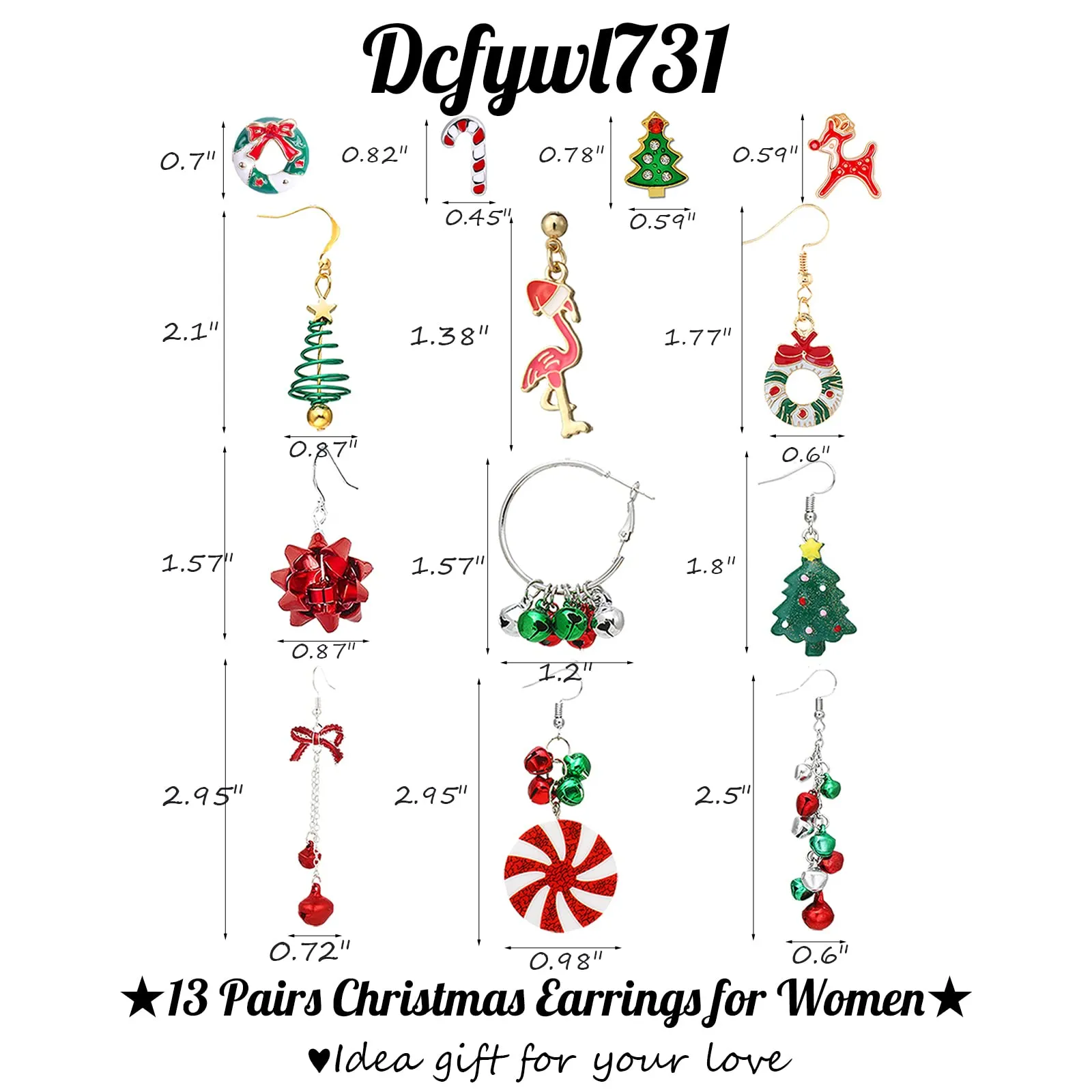 3ml 6/7/9/13/ christmas earrings for women holiday earrings bow knot snowflake jingle bell reindeer chrismtas earrings for girl cute xmas party gifts