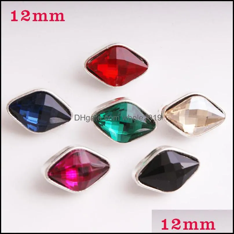 fashion mini rhinestone snap button jewelry components 12mm metal snaps buttons fit earrings bracelet bangle noosa tz003