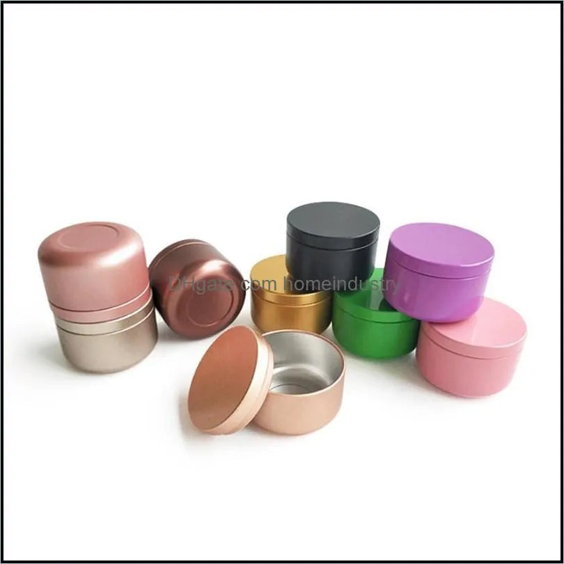 Aluminum Candle Tin 50ml Perfume Bottle Round Candle Containers Cosmetic Jars Oil Cream Pot Empty Aromatherapy Sealed Metal Can Travel