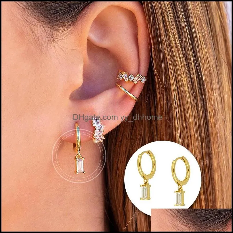 real 925 sterling silver hoop earrings for women round earings minimalist colorful zircon silver jewelry pendientes gift 2020 a1 778