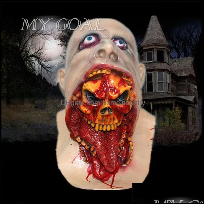 Halloween Latex Bloody Mask Zombie Face Melting Walking Dead Horror Costume Party Prop