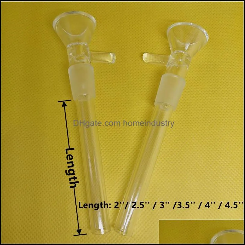 DHL 14mm Male Clear Pyrex Smoking Glass Bowl with 2inch to 4.5inch Downstem Filter Funnel Nails Joint For Bong Water Pipe