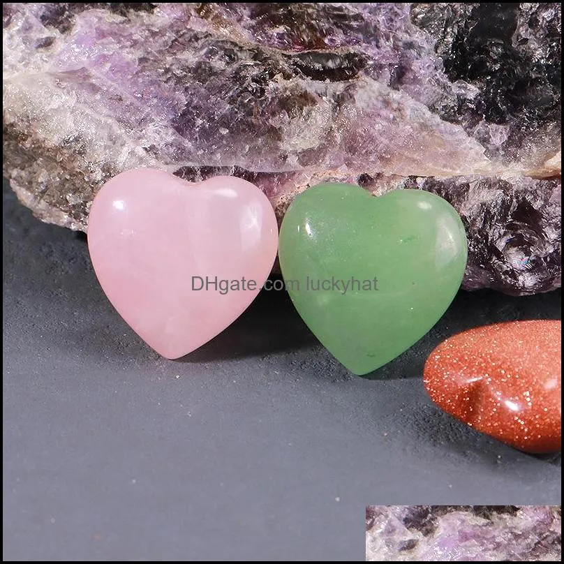 20x10mm Love Heart Natural Crystal Stone Craft Ornaments Quartz Healing Crystals Energy Reiki Gem Living Room Decoration