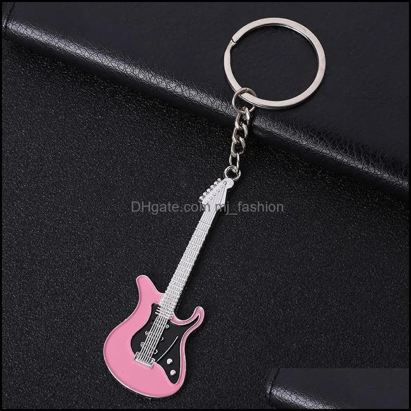 Fashion Classic Guitar Keychain Car Key Chain Key Ring Musical Instruments Pendant Accessories For Man Women Gift Wholesale