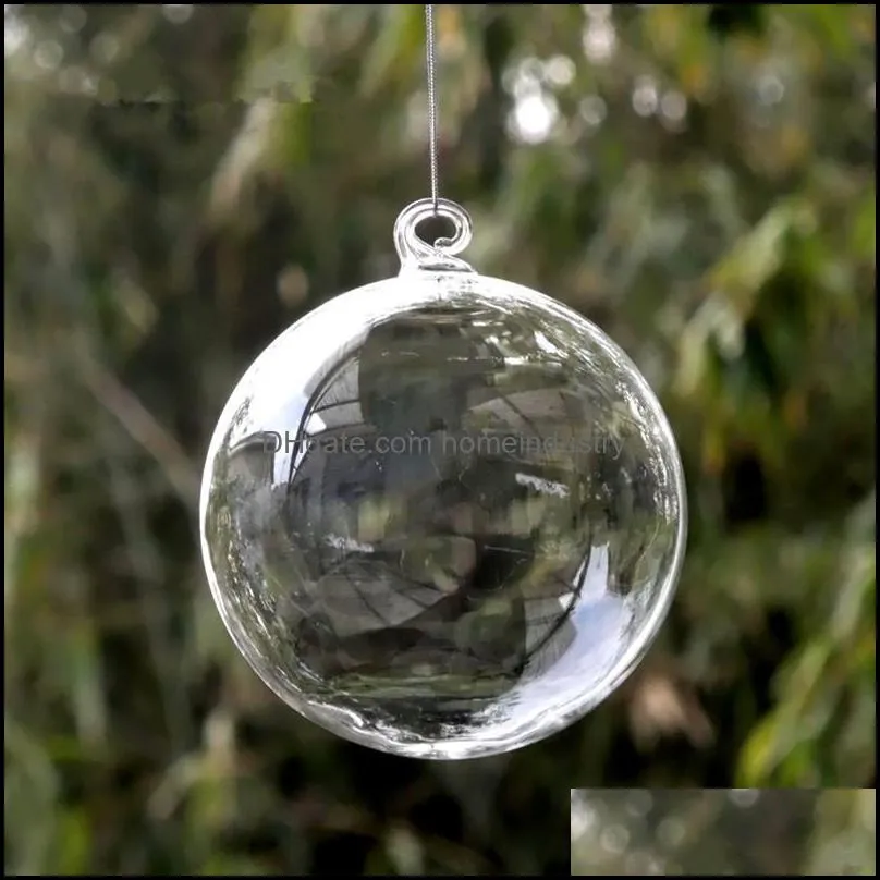 party decoration 64pcs/pack diameter=8cm small size christmas ball transparent glass globe el school window wedding hanging pendant