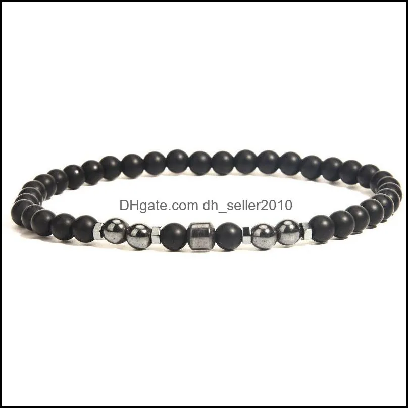 Fashion Hematite Anklet 6MM Frosted Bead Tiger Eye Stone Foot Jewelry