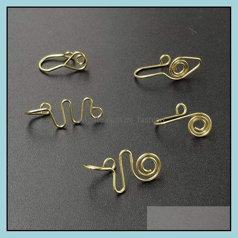 Handmade Jewelry Wholesale Fake Nose Rings Septum Jewelry Gold/Silver Nose Cuff Non Piercing Clip On Faux Nose Rings For Women Men