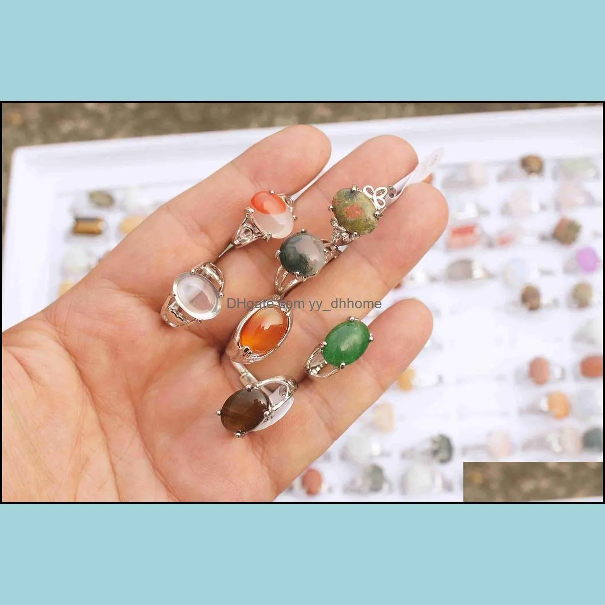 Solitaire Stone Ring,Crystal Rings Wholesale, Bulk Pack 100 Pieces With Jewelry Retail Box Mix Size And Colors