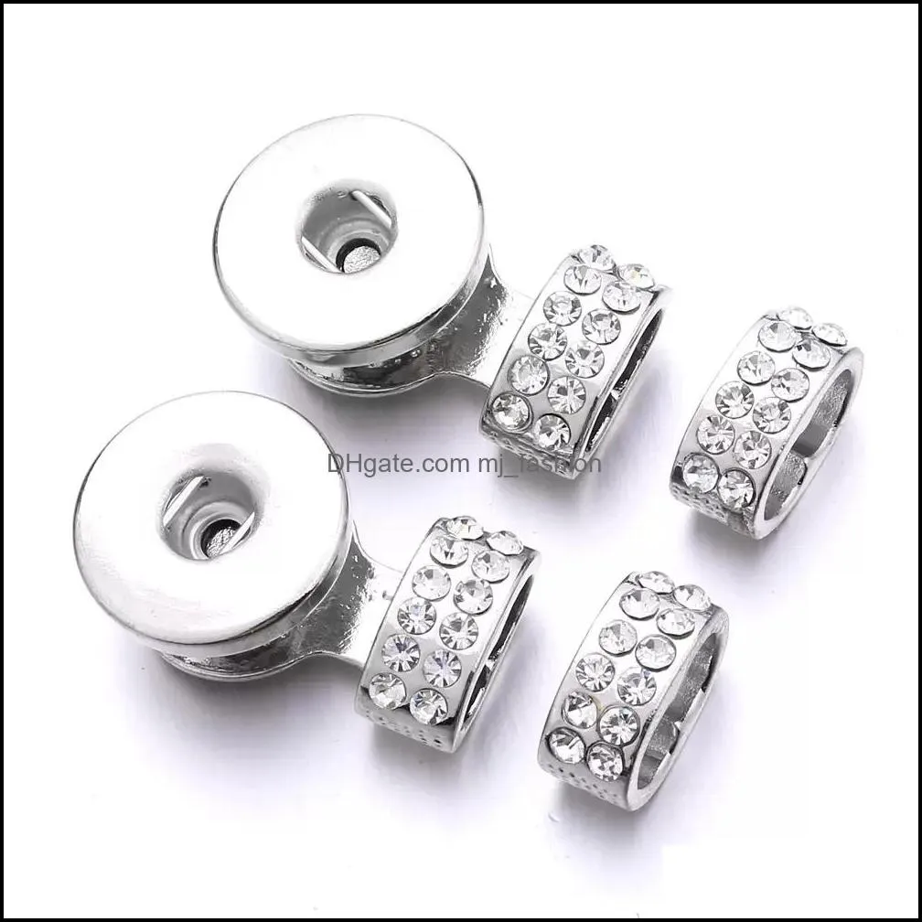 Silver Metal 18MM Ginger Snap Button Base Clasps Connectors for DIY Snaps Leather Bracelet Hooks Jewelry Making Accessorie