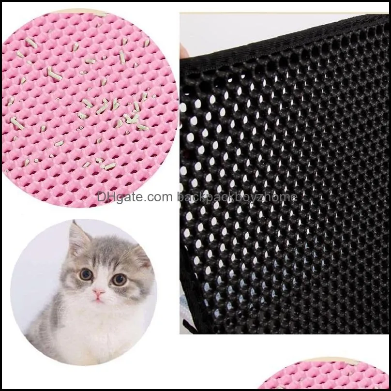 Waterproof Pet Cat Litter Mat Double Layer Bed Pads Cats Pets Trapping Easy Clean Beds & Furniture