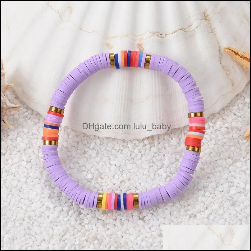 Bracelet Jewelry Strands Handmade Wholesale Color Soft Pottery Beach Bohemian Bracelets for Women