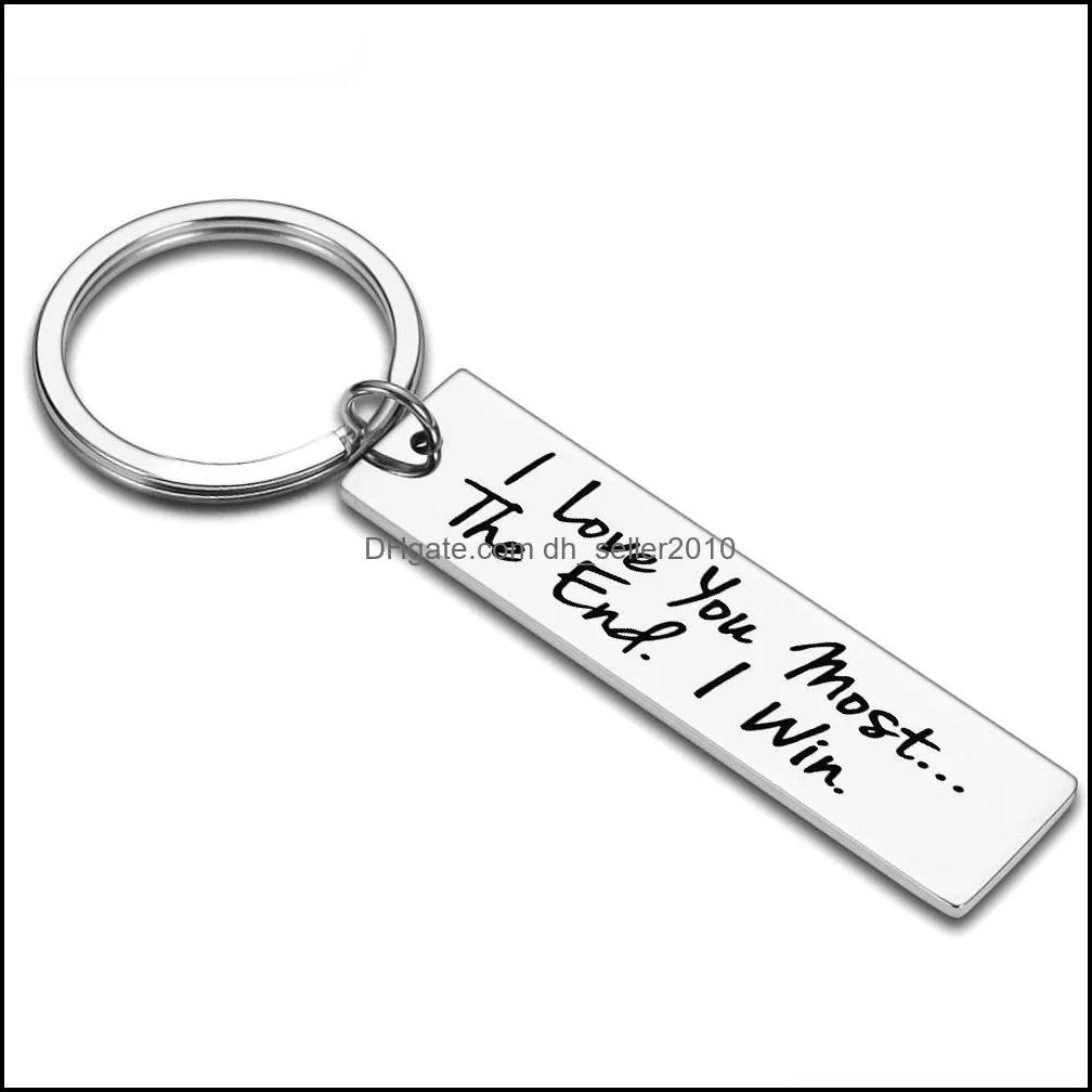 I Love You The End I Win Key Rings Sweet Keychains Gift Cute Stainless Keychain
