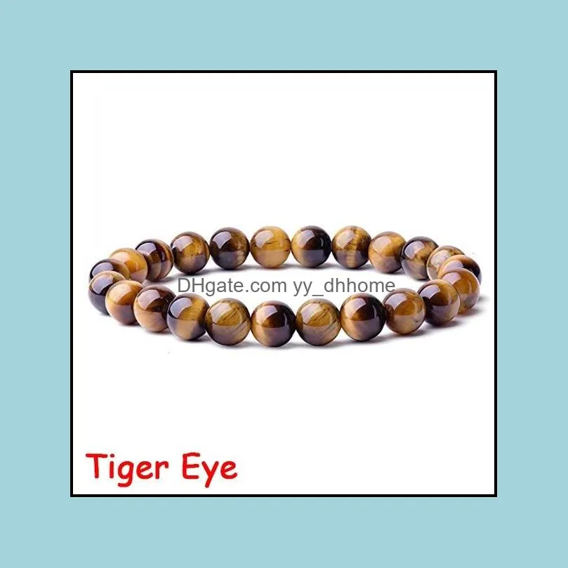 8MM Gemstone Round Beads Yoga Healing Crystal Stretch Bracelet Natural Stone Unisex Jewelry Friend Gift Jewlerry
