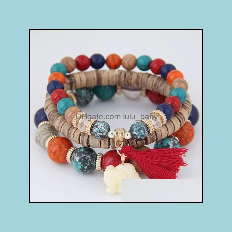 Beach Bracelets Jewelry Wholesale Bracelet Lot of 6 Beaded Stretch Bracelets  | eBay