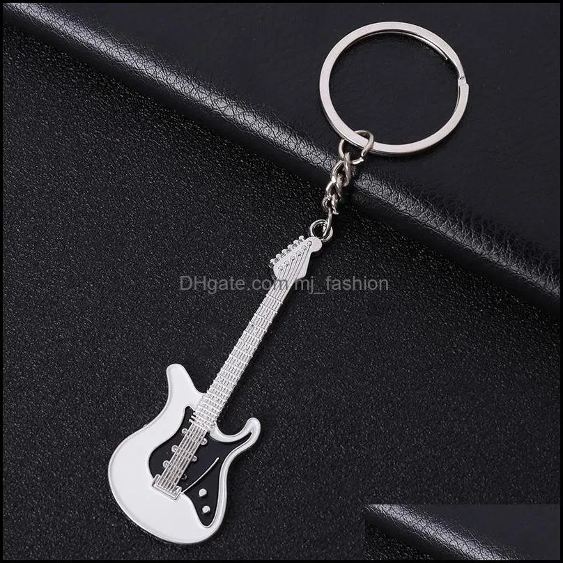 Fashion Classic Guitar Keychain Car Key Chain Key Ring Musical Instruments Pendant Accessories For Man Women Gift Wholesale