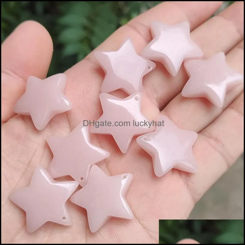 Star Shape Luminous Stone Charms Fluorescent Chakra Healing Pendant Glow In Dark for Necklace Jewelry Accessories