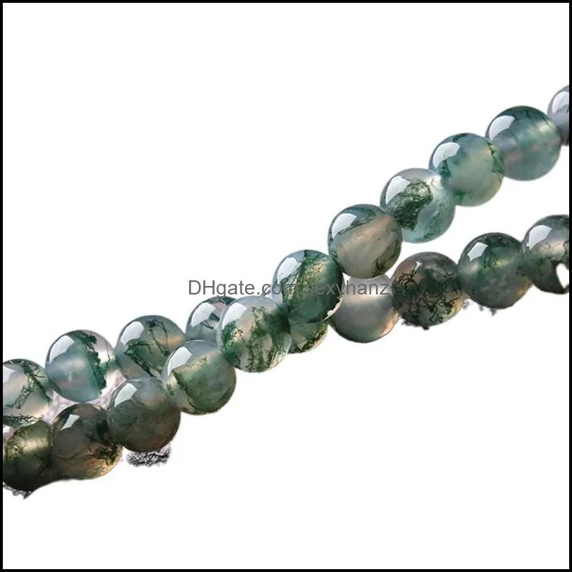 Beaded, Strands Moss Agate Beads/Green Weed Agate Bracelet/Multi-layered Buddha Bracelet/Crystal Healing Jewelry