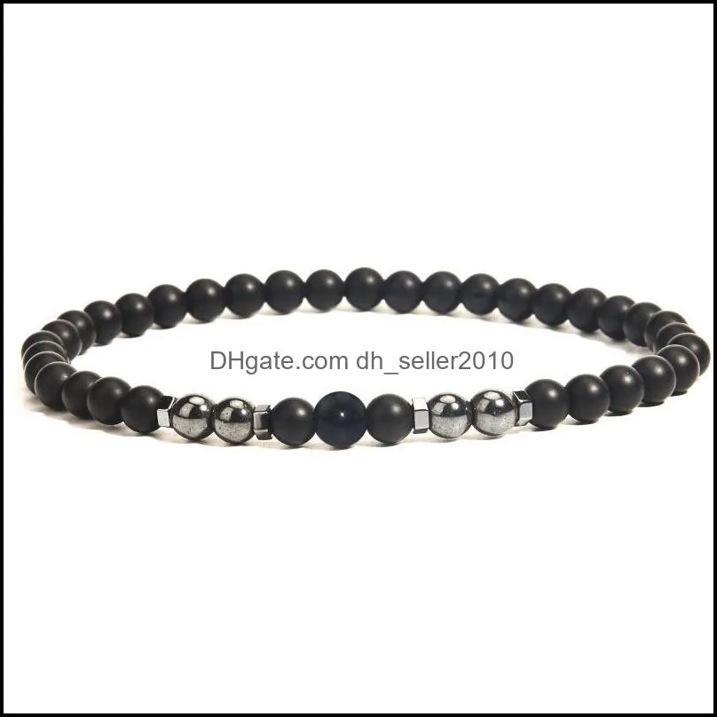 Fashion Hematite Anklet 6MM Frosted Bead Tiger Eye Stone Foot Jewelry