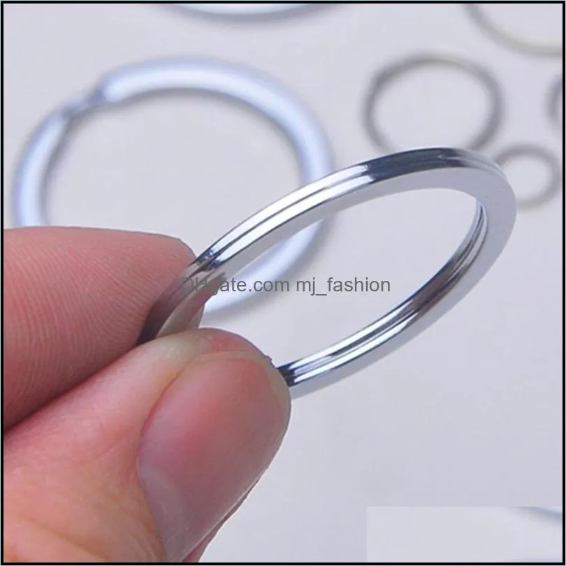 Silver Plated Metal Blank Keyring Keychain Split Ring Keyfob Key Holder Rings Women Men DIY Key Chains Accessories