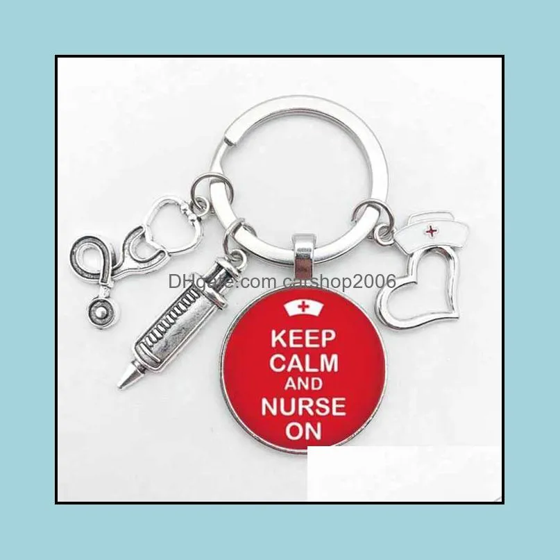 Beautiful Doctor Angel Pattern Badge Keychain Mini Medical Model Nurse Day Keyring Friendly Graduation as Gift