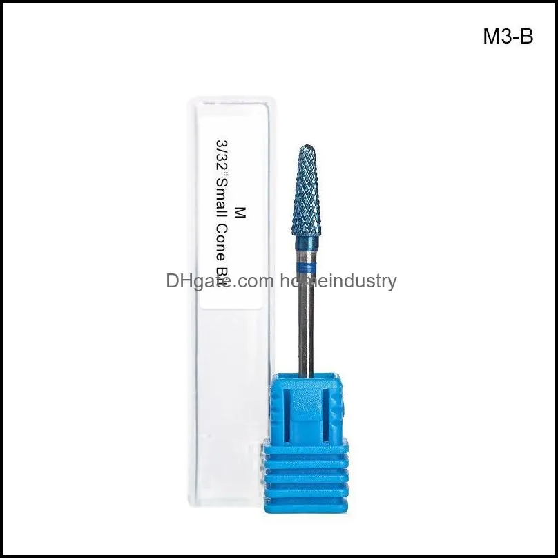 nail art equipment cone carbide tungsten drill bit 5 in 1 tapered safety nails bits files buffer accessory