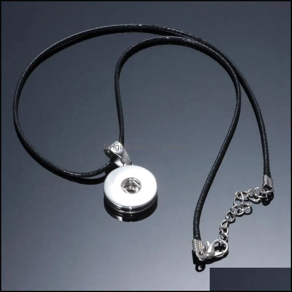 Snap Button Jewelry Classic Round shape Pendant Fit 18mm Snaps Buttons Necklace for Women Men Noosa