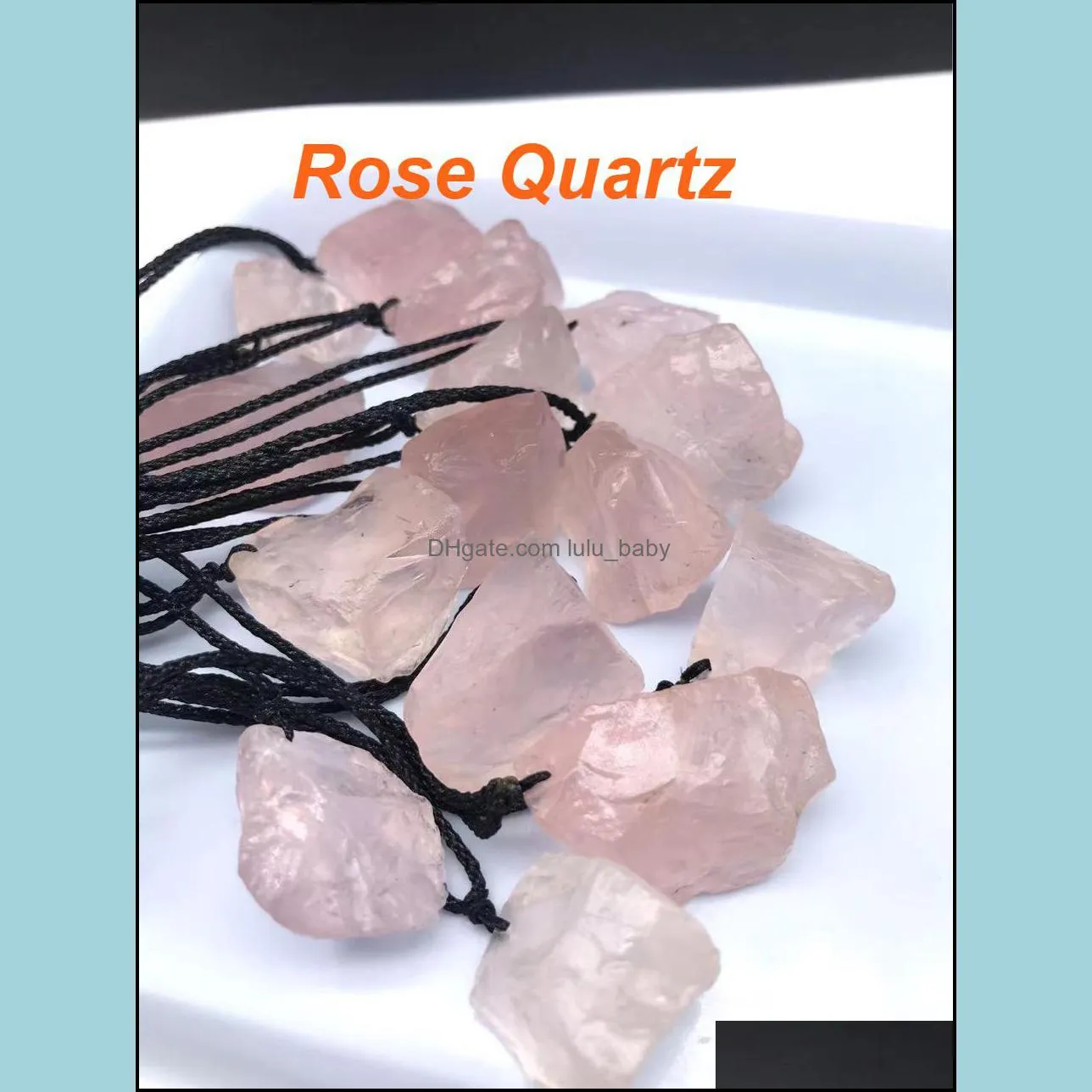 Bulk Crystal Natural Necklace Wholesale Healing Crystal Pendant Amethyst Rough Stone Clear Quartz Fluorite Citrine Rose Quartz