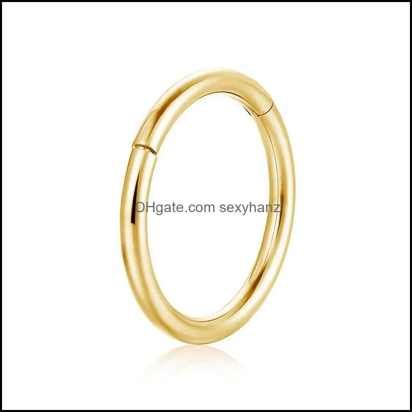 Thin Nose Ring Rose Gold Titanium Stainless Steel Pierce Jewelry For Women Men