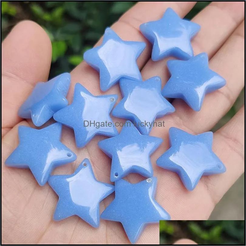 Star Shape Luminous Stone Charms Fluorescent Chakra Healing Pendant Glow In Dark for Necklace Jewelry Accessories