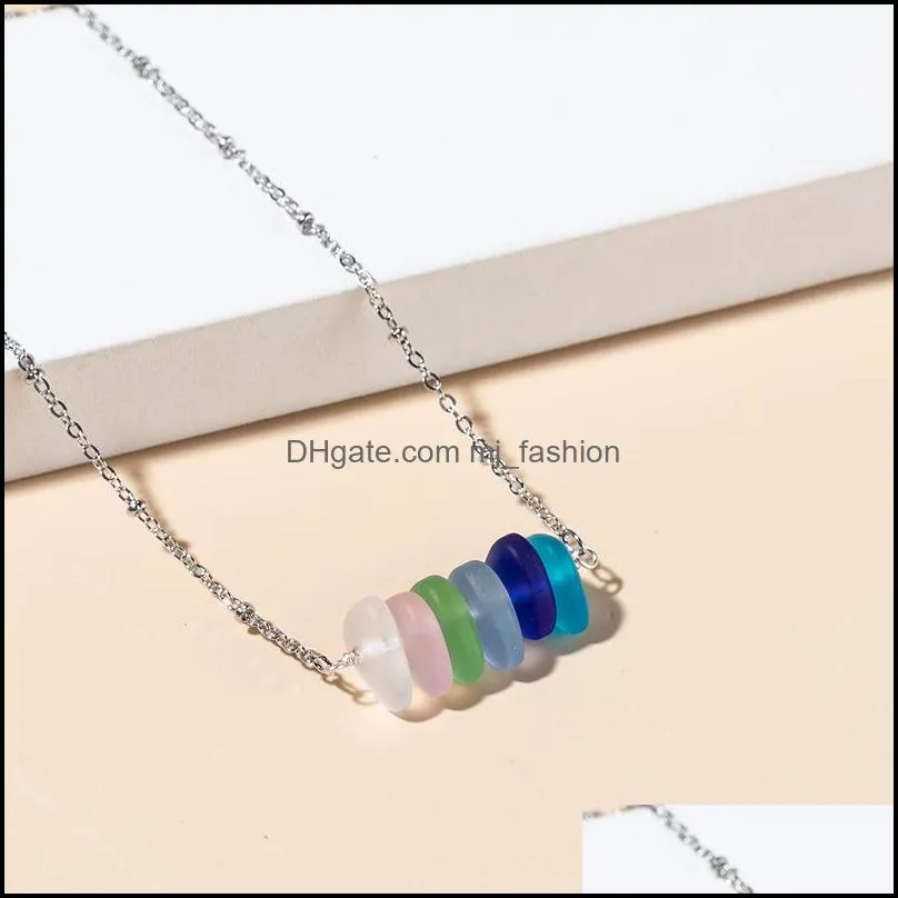 Sea Glass Necklace Beach Jewelry For Summer Gift For Women Bulk Crystal Wholesale