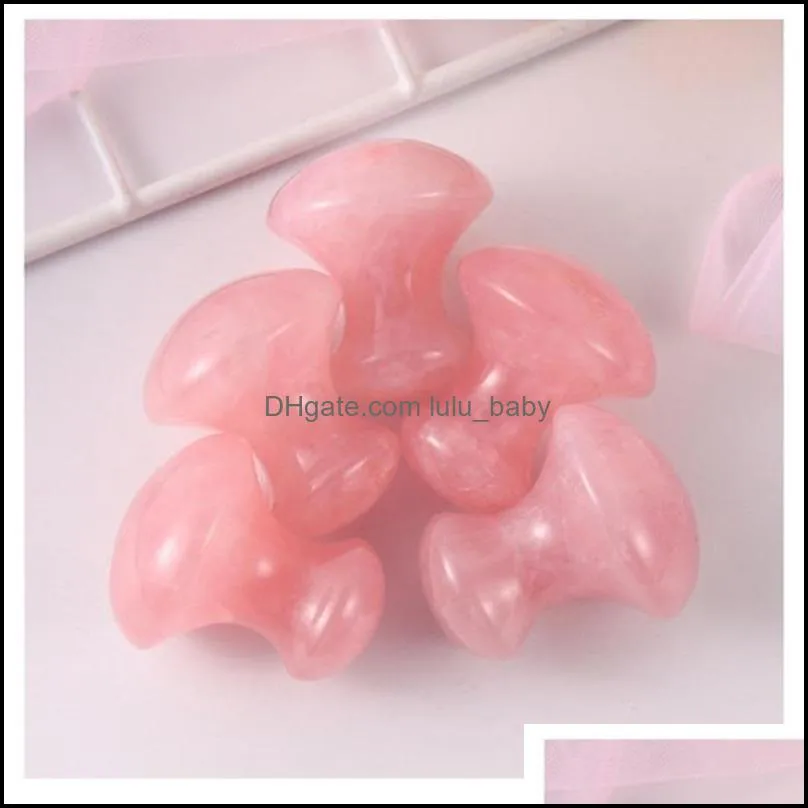 Gemstone Natural Crystal Mushroom Gua Sha Massage Board Gift for Msee pic Comes with Jewelry Gift Box Green Aventurine Pink Quartz
