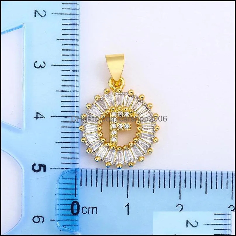 Clear Cubic Zirconia Letter Pendant Necklace Gold Color 26 A-Z Initial Copper Charm Stainless Steel Chain Necklace Gift