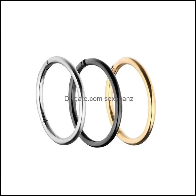 Thin Nose Ring Rose Gold Titanium Stainless Steel Pierce Jewelry For Women Men