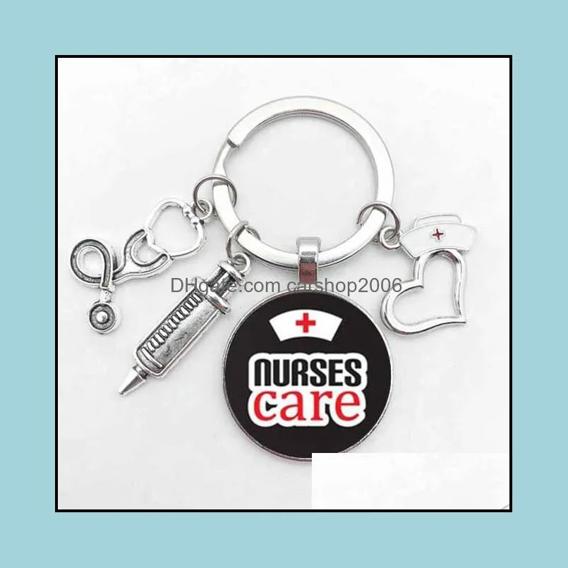 Beautiful Doctor Angel Pattern Badge Keychain Mini Medical Model Nurse Day Keyring Friendly Graduation as Gift