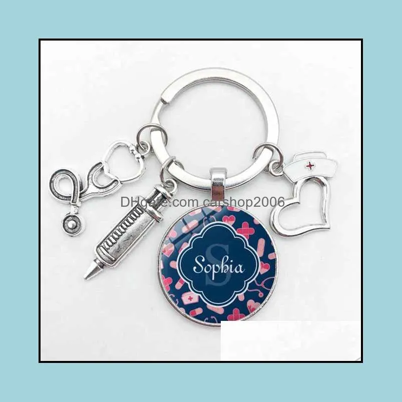 Beautiful Doctor Angel Pattern Badge Keychain Mini Medical Model Nurse Day Keyring Friendly Graduation as Gift