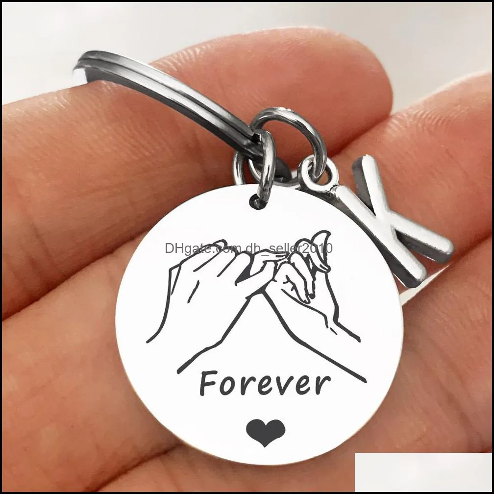 Hand In Hand Couple Friends Friendly Key Ring Stainless Steel Keychain