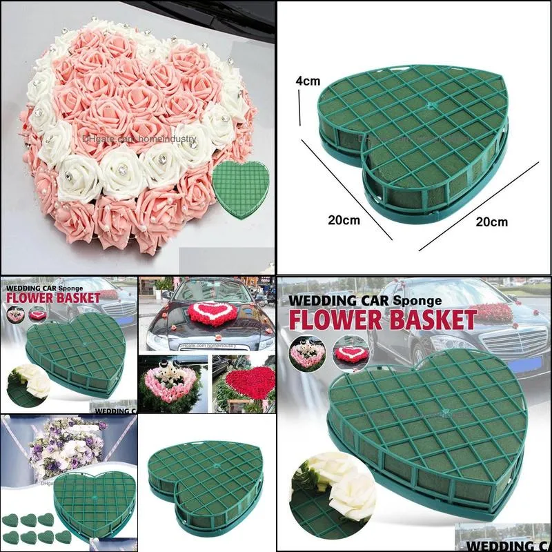 party decoration 20cm heart shape flower foam sucker for  floral car table gift props wedding supplies