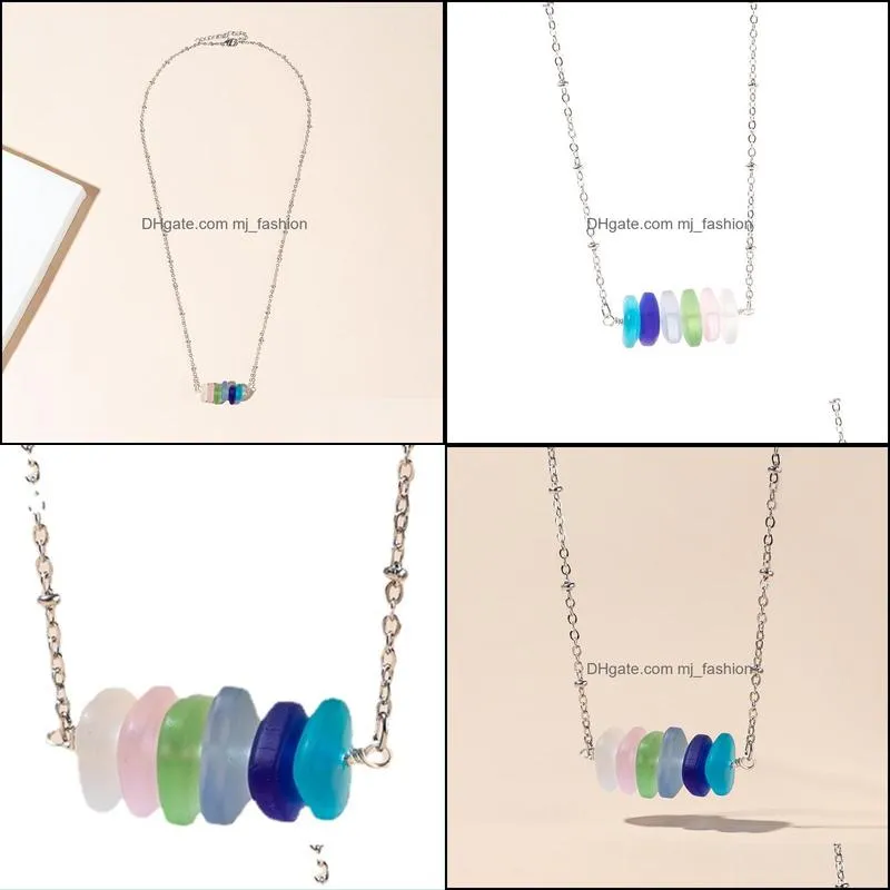 Sea Glass Necklace Beach Jewelry For Summer Gift For Women Bulk Crystal Wholesale