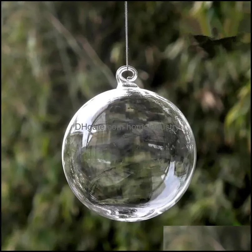 party decoration 64pcs/pack diameter=8cm small size christmas ball transparent glass globe el school window wedding hanging pendant