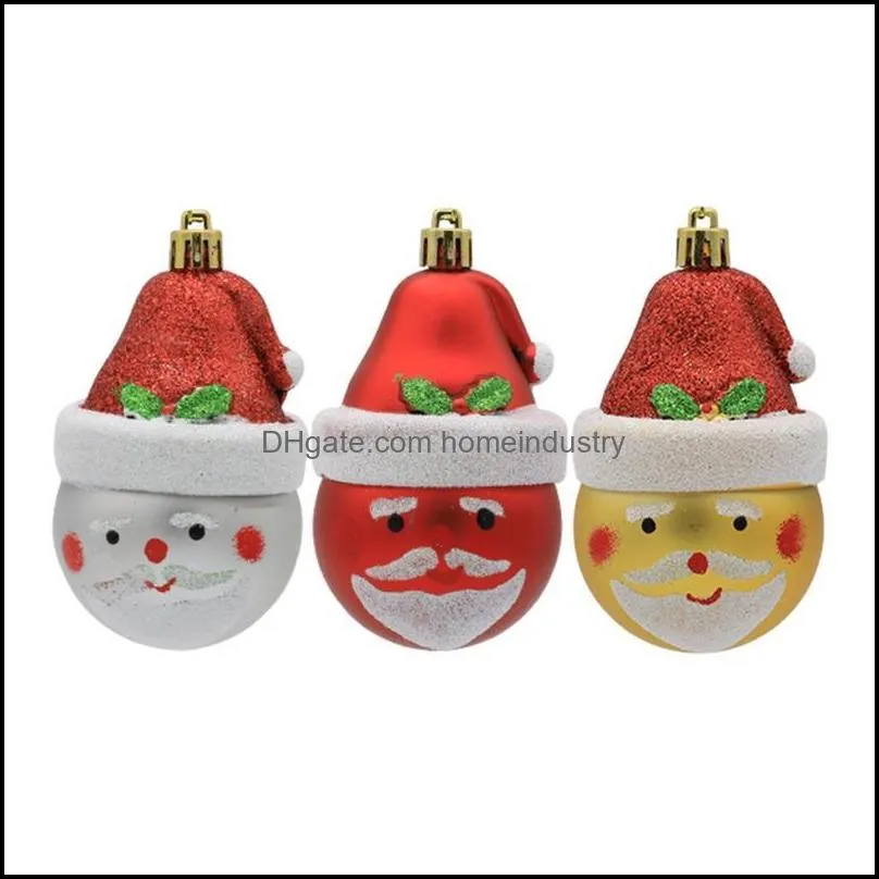 party decoration 4in christmas ball xmas tree hanging ornament shatterproof santa/snowmans for seasonal holiday setting propsparty