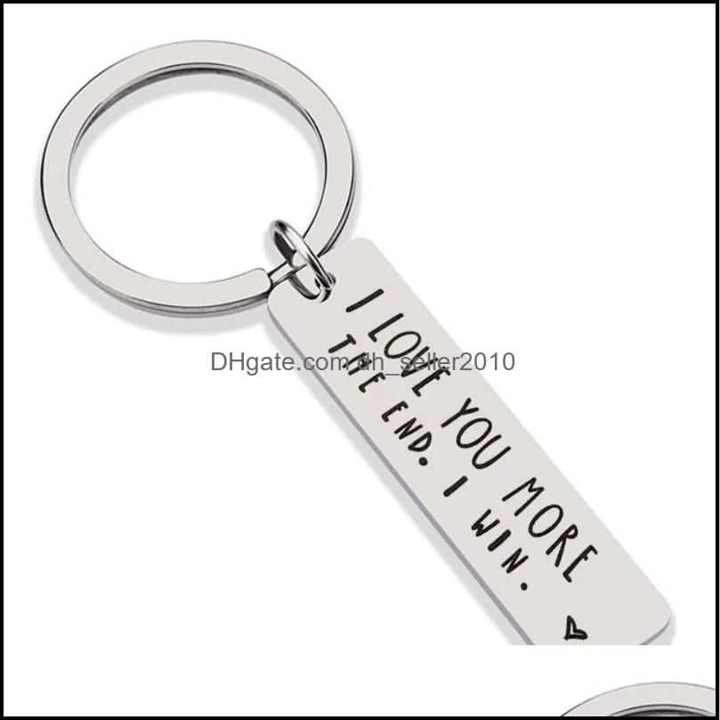 I Love You The End I Win Key Rings Sweet Keychains Gift Cute Stainless Keychain