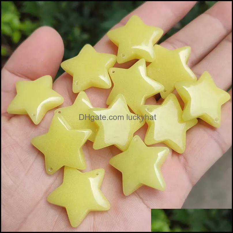 Star Shape Luminous Stone Charms Fluorescent Chakra Healing Pendant Glow In Dark for Necklace Jewelry Accessories