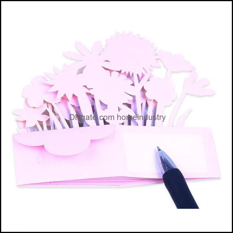 Greeting Cards Creative 3D Card Paper Carved Lily Box Valentine`s Day Birthday Gifts Holiday Souvenirs Desktop Ornaments Wishes